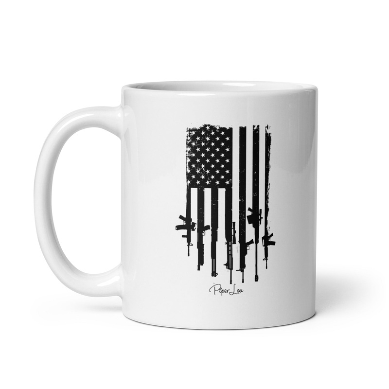 USA Gun Flag Ceramic Coffee Mug