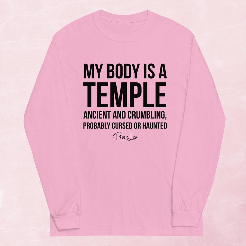 My Body Is A Temple Graphic Long Sleeve Tee