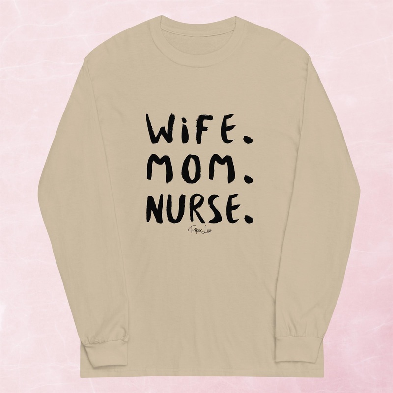 Wife Mom Nurse Graphic Long Sleeve Tee