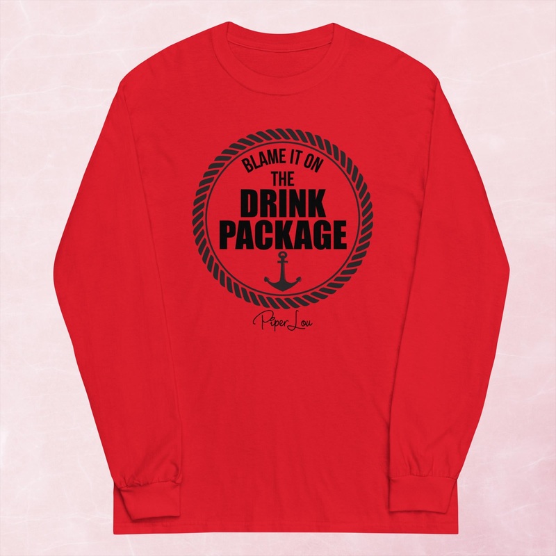 Blame It On The Drink Package Graphic Long Sleeve Tee