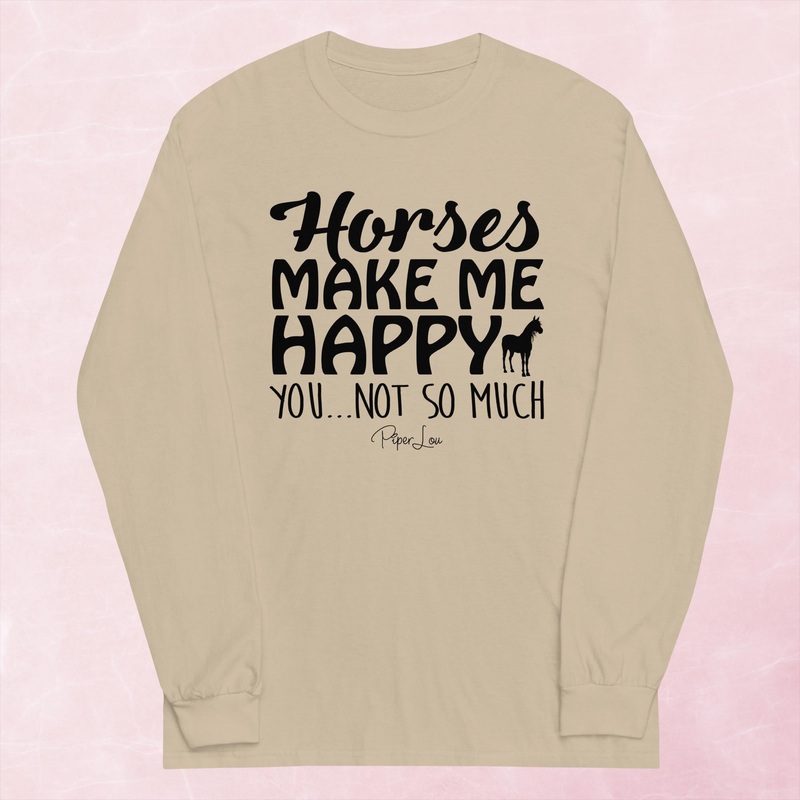 Horses Make Me Happy Graphic Long Sleeve Tee