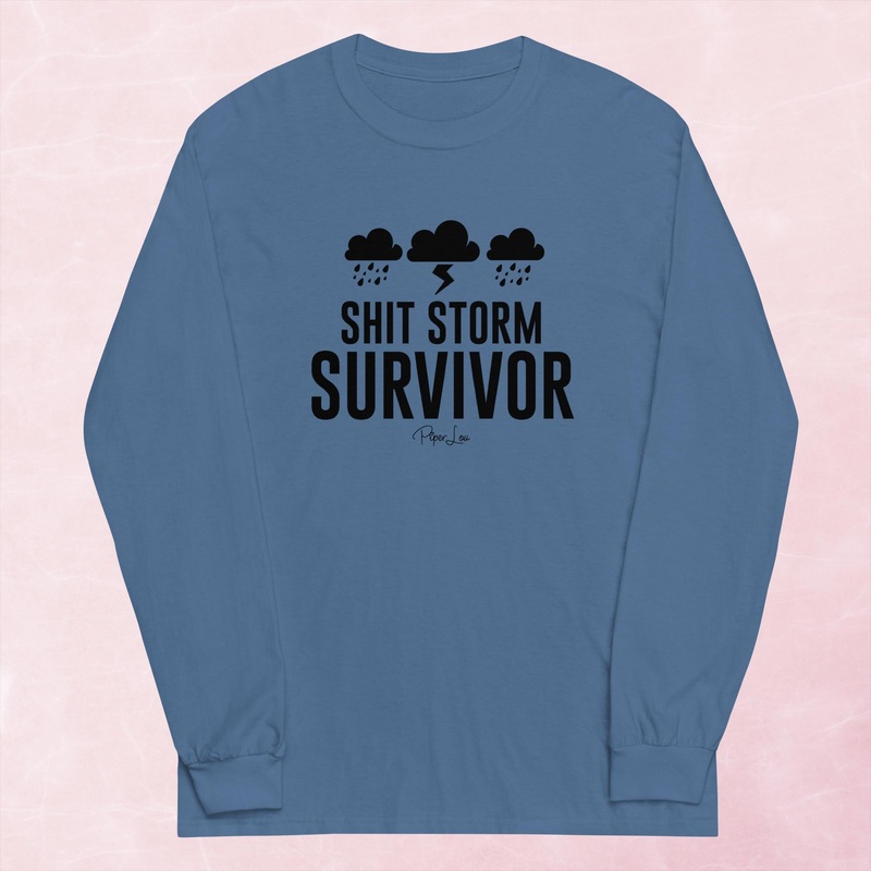 Shit Storm Survivor Graphic Long Sleeve Tee