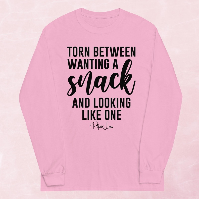 Torn Between Wanting A Snack Graphic Long Sleeve Tee