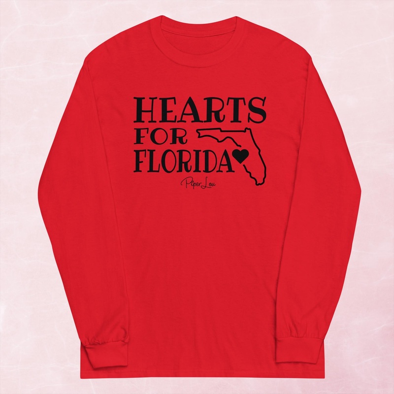 100% Donation | Hearts For Florida Graphic Long Sleeve Tee