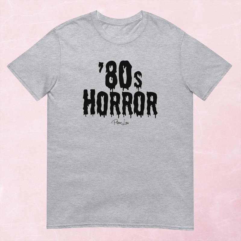 80’s Horror Graphic Tee|Heather Red|Tropical Blue|Sand|Light Blue|Sport Grey|Cornsilk|White|S|M|L|XL|2XL|3XL