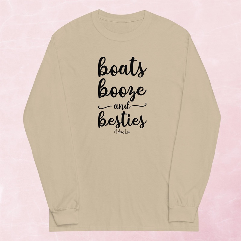 Boats Booze Besties Graphic Long Sleeve Tee