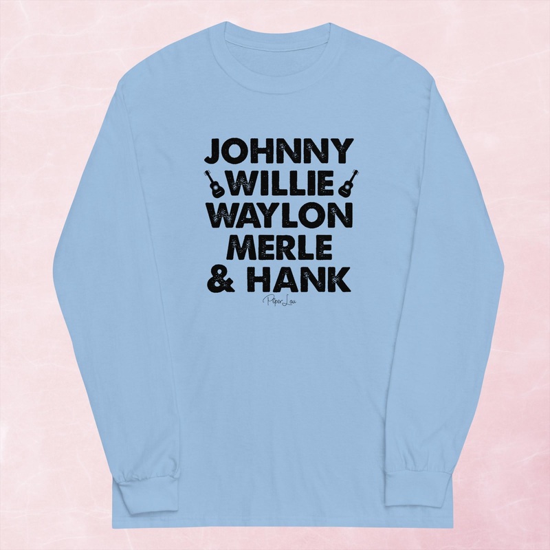 Country Music Icons Graphic Long Sleeve Tee