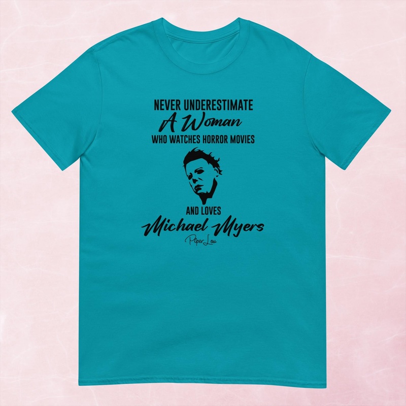 Never Underestimate A Woman Who Watches Horror Movies Graphic Tee