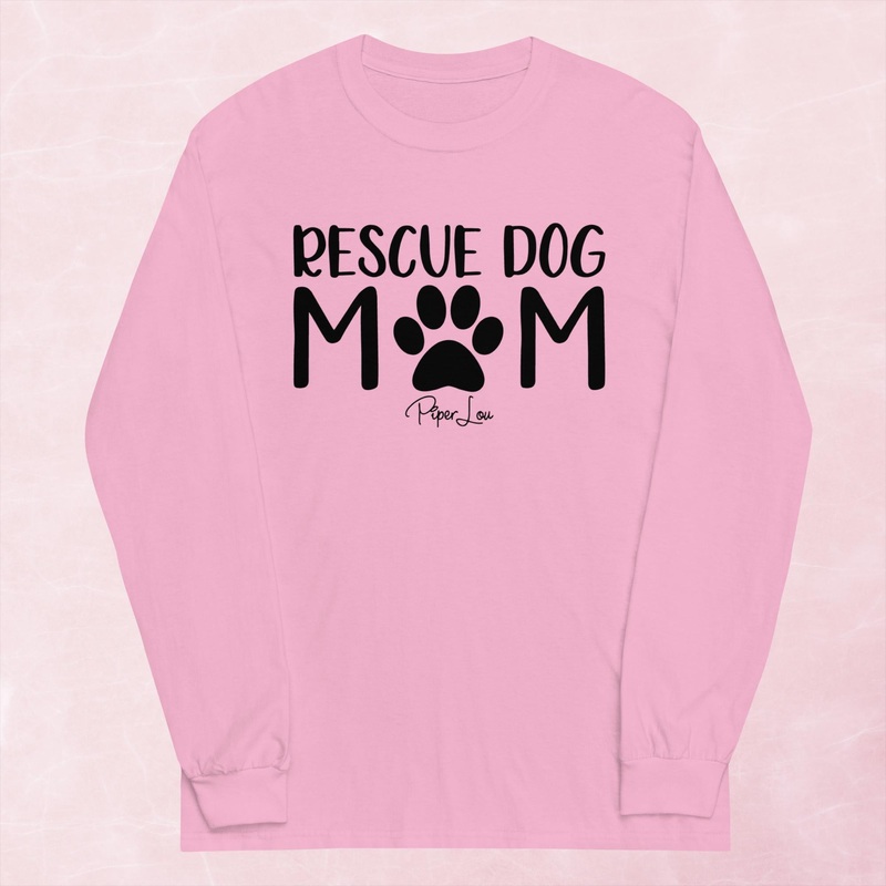 Rescue Dog Mom Graphic Long Sleeve Tee