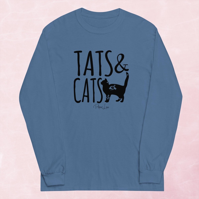 Tats And Cats Graphic Long Sleeve Tee