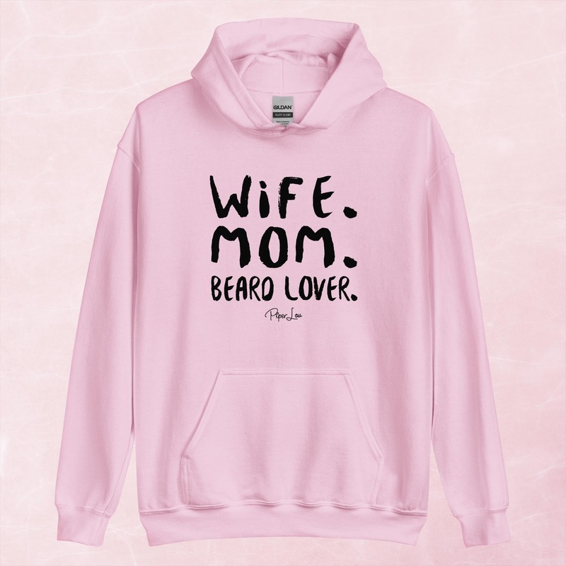 Wife, Mom, Beard Lover Graphic Hoodie
