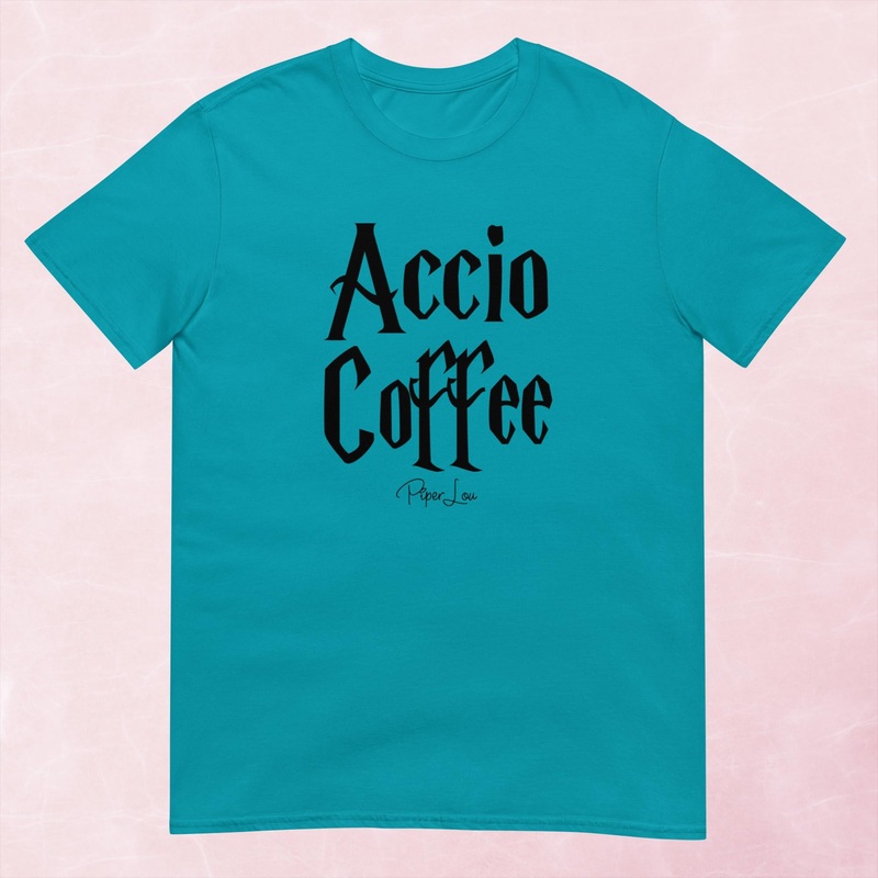 Accio Coffee Graphic Tee|Heather Red|Tropical Blue|Sand|Light Blue|Sport Grey|Cornsilk|White|S|M|L|XL|2XL|3XL