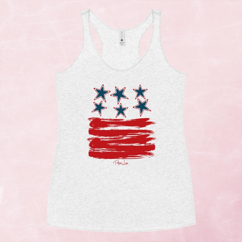 American Flag Scatter Graphic Tank Top