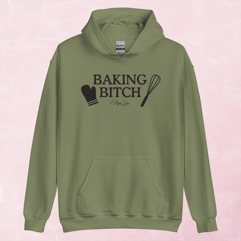 Baking Bitch Graphic Hoodie|Red|Heliconia|Irish Green|Orange|Military Green|Carolina Blue|Gold|Sand|Light Pink|Ash|White|S|M|L|XL|2XL|3XL|4XL|5XL