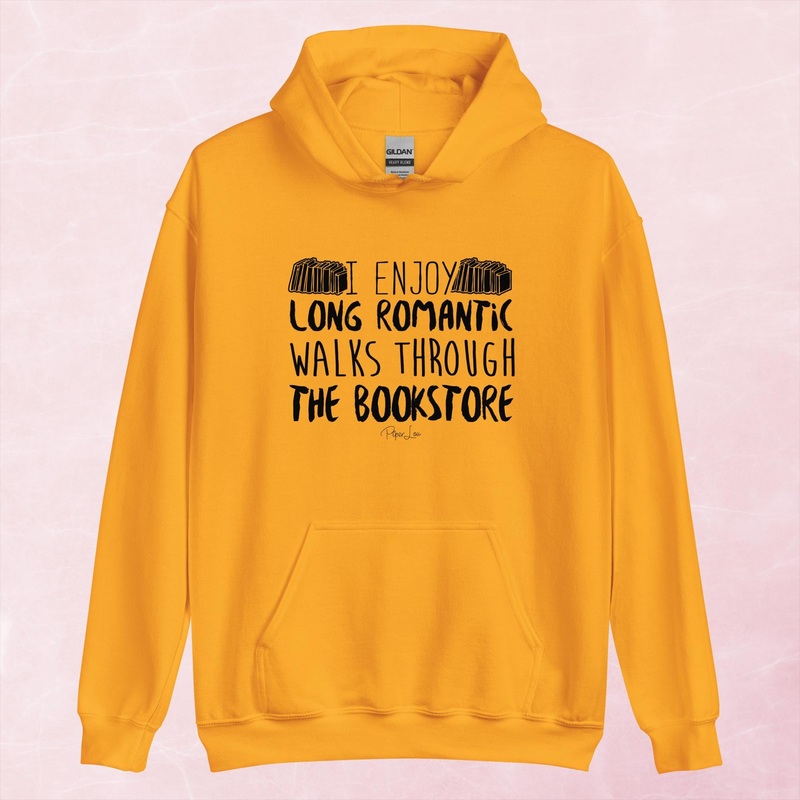 I Enjoy Long Romantic Walks To The Book Store Graphic Hoodie