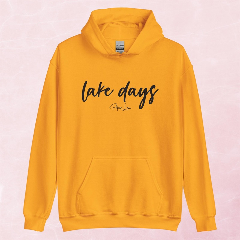 Lake Days Graphic Hoodie|Red|Heliconia|Irish Green|Orange|Military Green|Carolina Blue|Gold|Sand|Light Pink|Ash|White|S|M|L|XL|2XL|3XL|4XL|5XL
