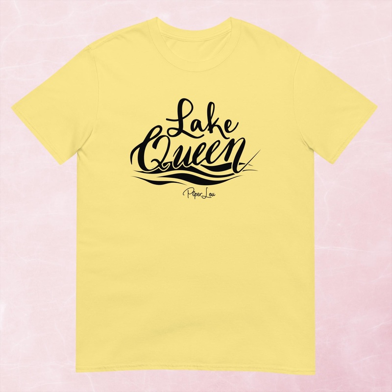Lake Queen Graphic Tee|Heather Red|Tropical Blue|Sand|Light Blue|Sport Grey|Cornsilk|White|S|M|L|XL|2XL|3XL