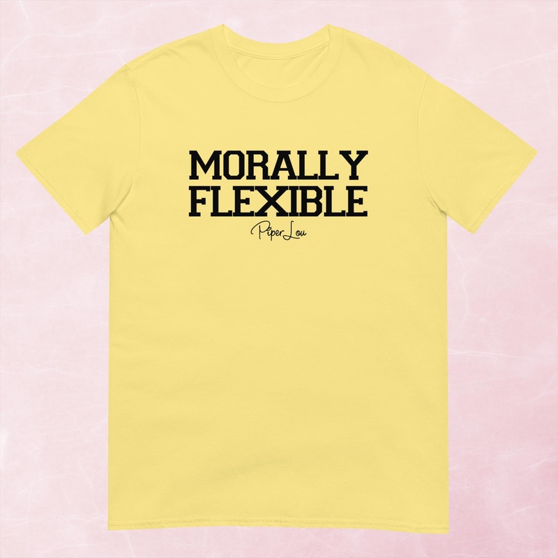 Morally Flexible Graphic Tee|Heather Red|Tropical Blue|Sand|Light Blue|Sport Grey|Cornsilk|White|S|M|L|XL|2XL|3XL