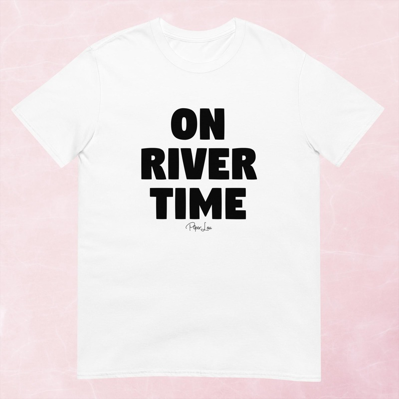 On River Time Graphic Tee|Heather Red|Tropical Blue|Sand|Light Blue|Sport Grey|Cornsilk|White|S|M|L|XL|2XL|3XL