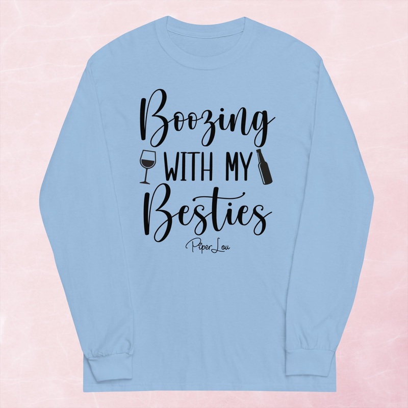 Boozing With My Besties Graphic Long Sleeve Tee