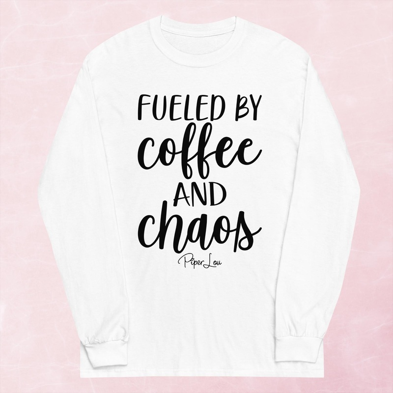 Fueled By Coffee & Chaos Graphic Long Sleeve Tee