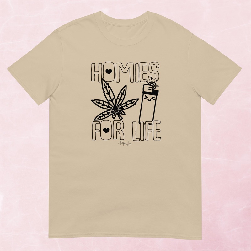 Homies For Life Graphic Tee|Heather Red|Tropical Blue|Sand|Light Blue|Sport Grey|Cornsilk|White|S|M|L|XL|2XL|3XL