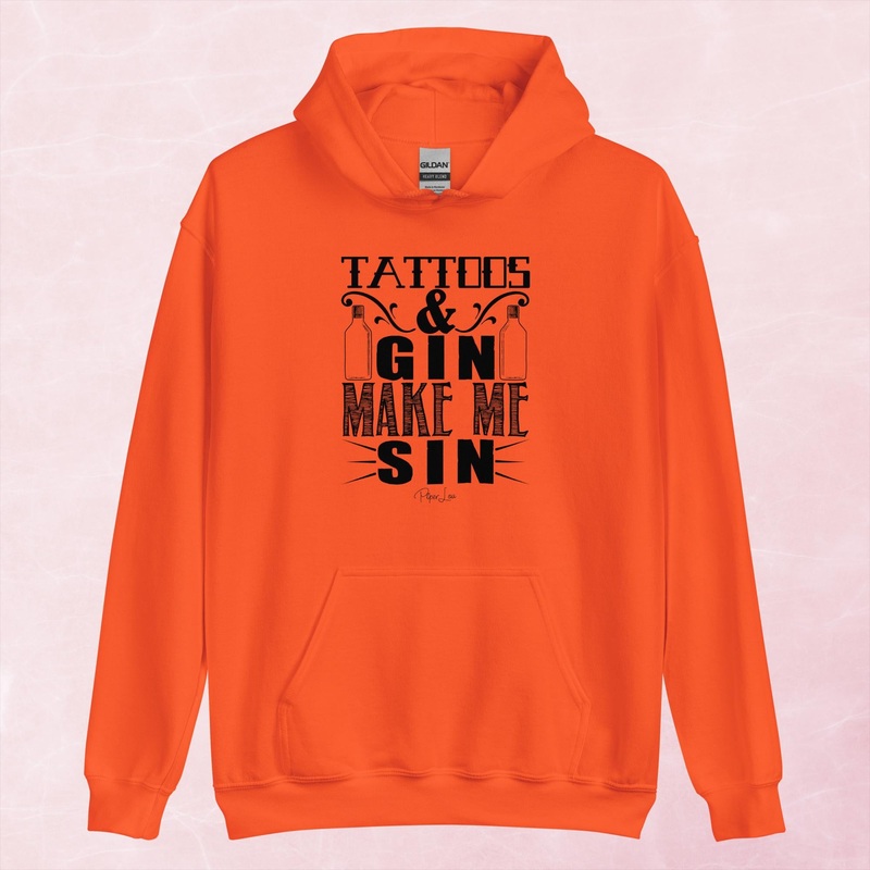 Tattoos And Gin Make Me Sin Graphic Hoodie