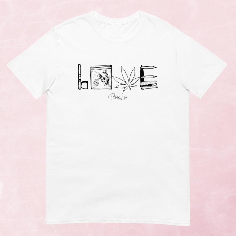 Weed Love Graphic Tee|Heather Red|Tropical Blue|Sand|Light Blue|Sport Grey|Cornsilk|White|S|M|L|XL|2XL|3XL