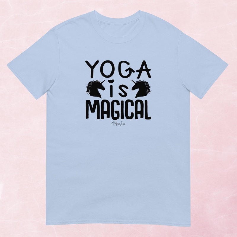 Yoga Is Magical Graphic Tee|Heather Red|Tropical Blue|Sand|Light Blue|Sport Grey|Cornsilk|White|S|M|L|XL|2XL|3XL