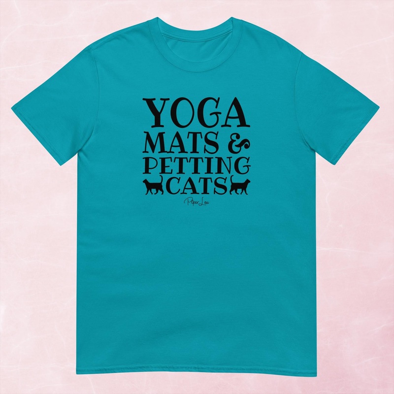 Yoga Mats And Petting Cats Graphic Tee
