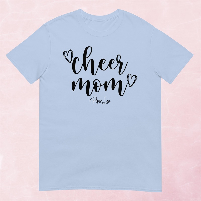 Cheer Mom Graphic Tee|Heather Red|Tropical Blue|Sand|Light Blue|Sport Grey|Cornsilk|White|S|M|L|XL|2XL|3XL
