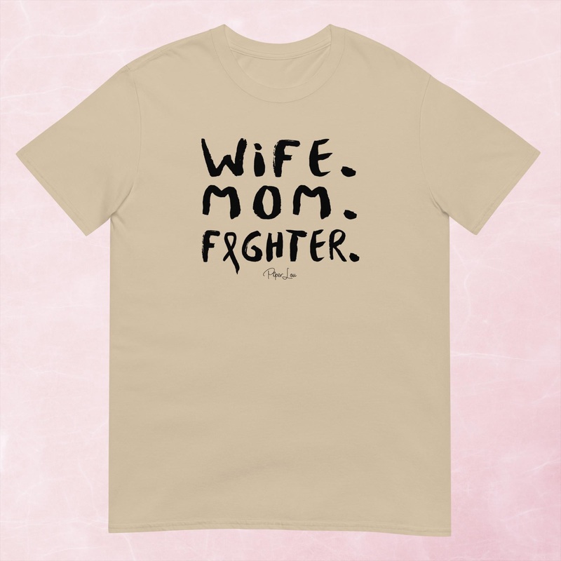 Wife Mom Fighter Graphic Tee|Heather Red|Tropical Blue|Sand|Light Blue|Sport Grey|Cornsilk|White|S|M|L|XL|2XL|3XL