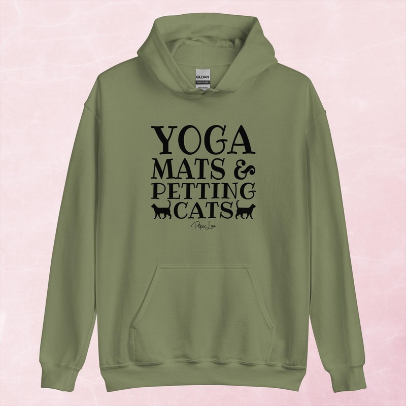 Yoga Mats And Petting Cats Graphic Hoodie