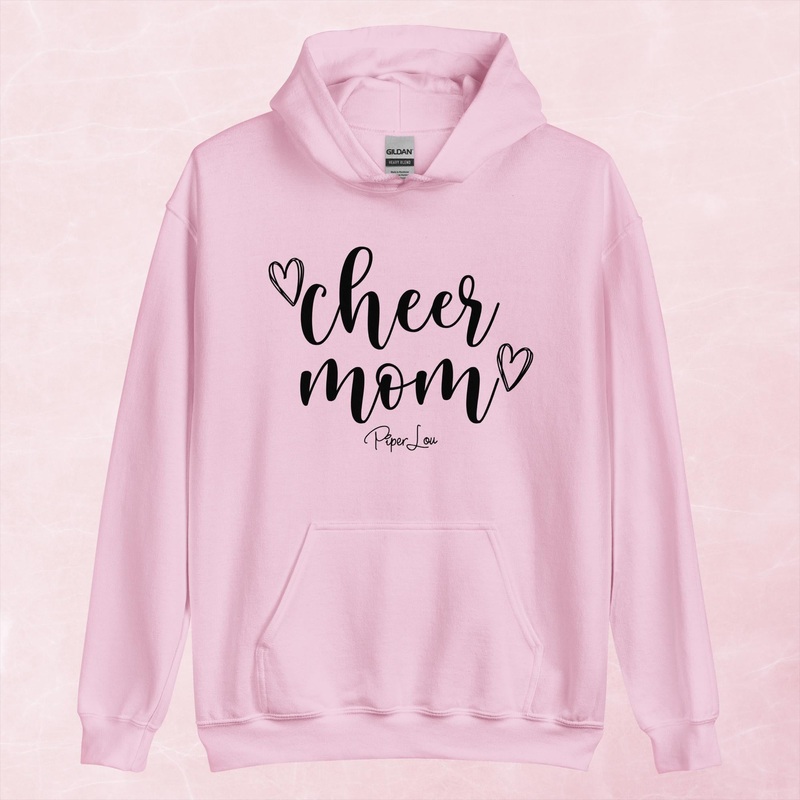 Cheer Mom Graphic Hoodie|Red|Heliconia|Irish Green|Orange|Military Green|Carolina Blue|Gold|Sand|Light Pink|Ash|White|S|M|L|XL|2XL|3XL|4XL|5XL
