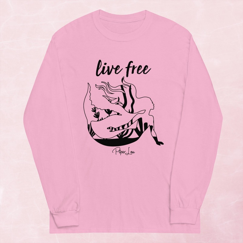 Live Free Mermaid Graphic Long Sleeve Tee