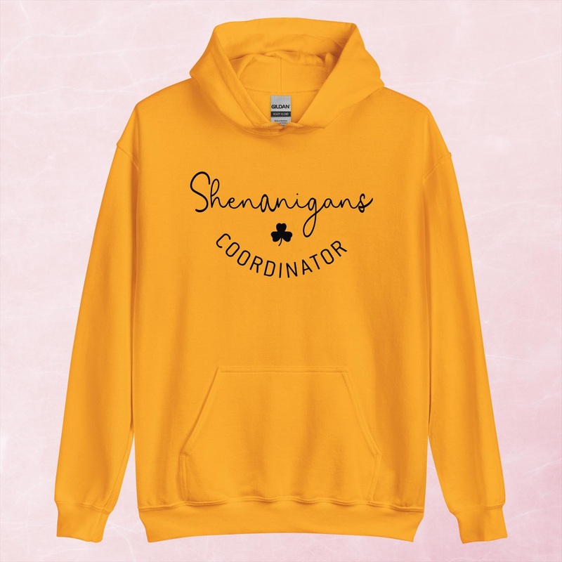 Shenanigans Graphic Hoodie|Red|Heliconia|Irish Green|Orange|Military Green|Carolina Blue|Gold|Sand|Light Pink|Ash|White|S|M|L|XL|2XL|3XL|4XL|5XL