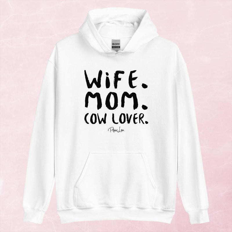 Wife Mom Cow Lover Graphic Hoodie