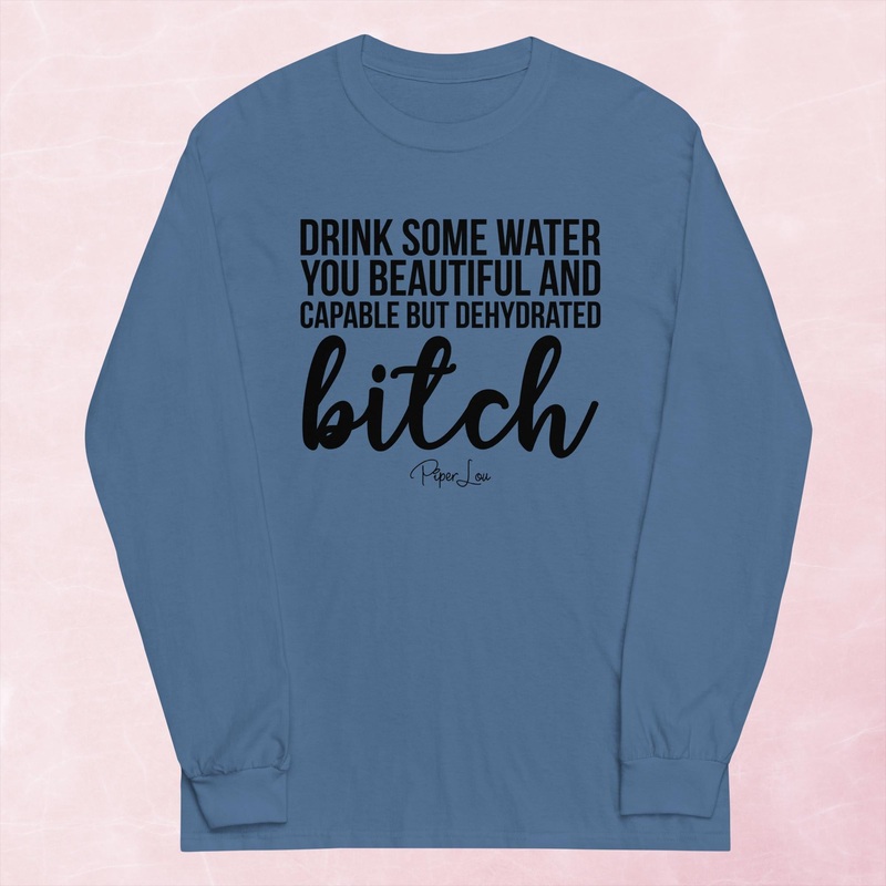 Drink Some Water Graphic Long Sleeve Tee