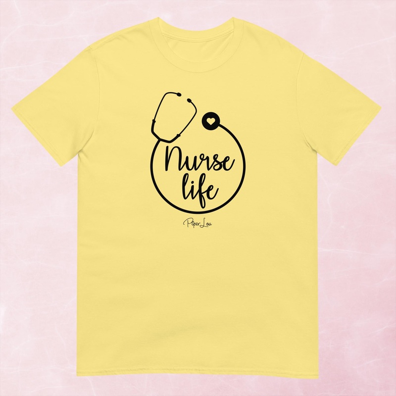 Nurse Life Graphic Tee|Heather Red|Tropical Blue|Sand|Light Blue|Sport Grey|Cornsilk|White|S|M|L|XL|2XL|3XL