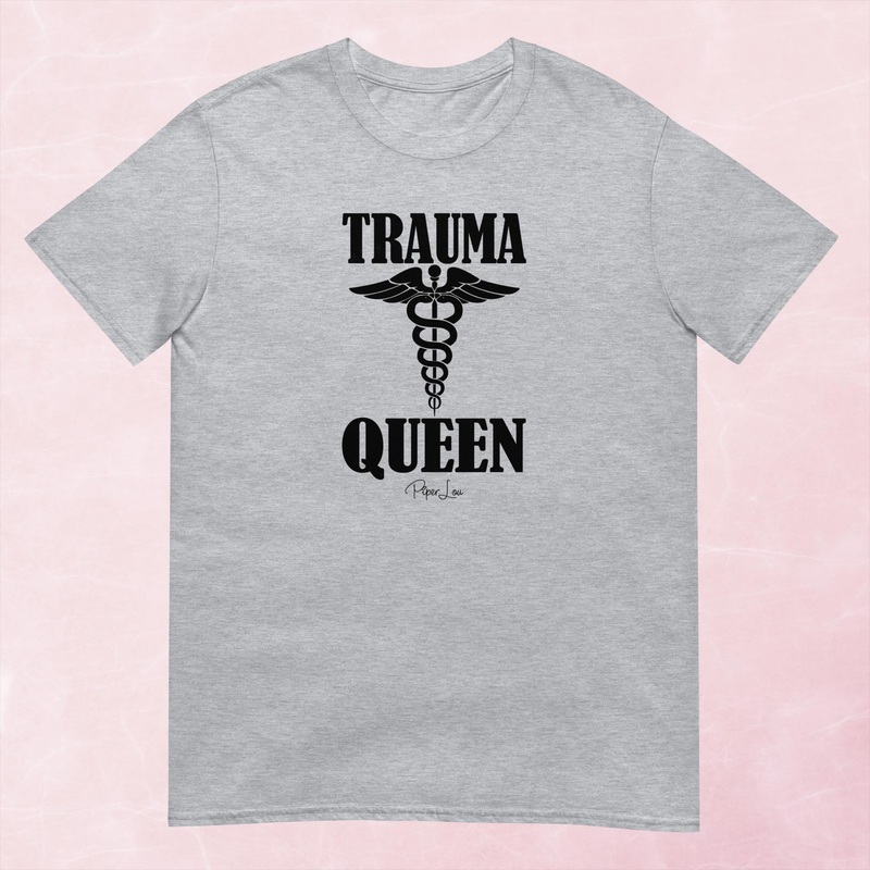 Trauma Queen Graphic Tee|Heather Red|Tropical Blue|Sand|Light Blue|Sport Grey|Cornsilk|White|S|M|L|XL|2XL|3XL