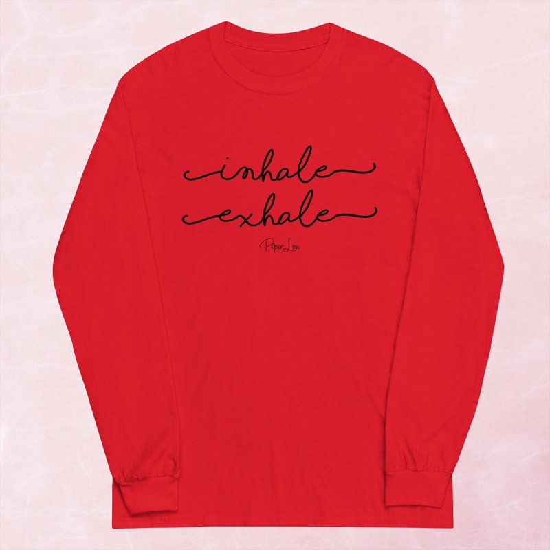 Inhale Exhale Graphic Long Sleeve Tee
