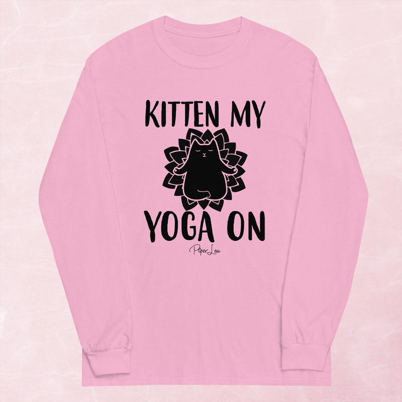 Kitten My Yoga On Graphic Long Sleeve Tee