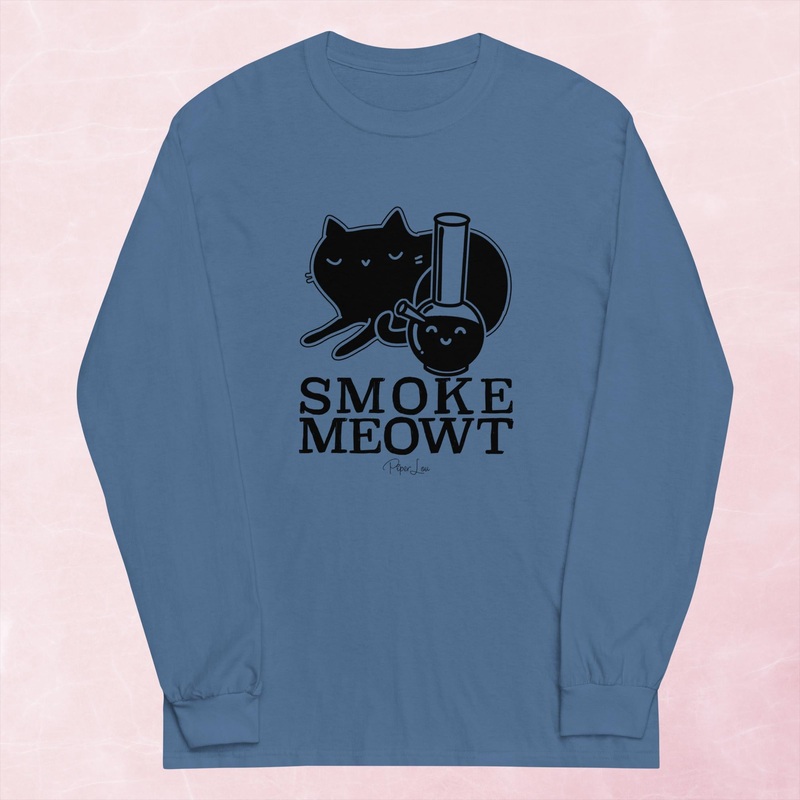 Smoke Meowt Graphic Long Sleeve Tee