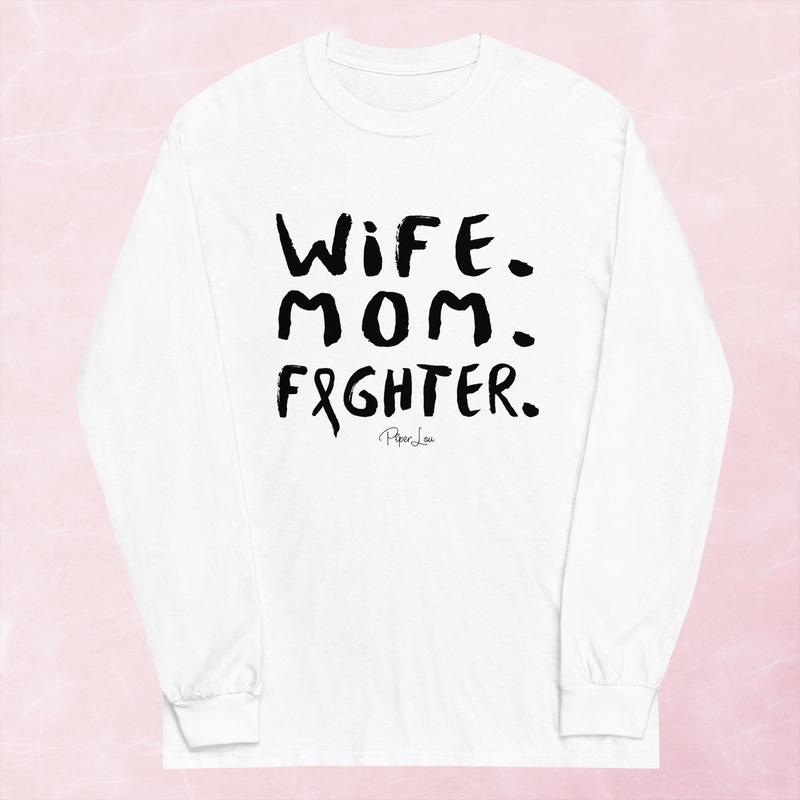 Wife Mom Fighter Graphic Long Sleeve Tee