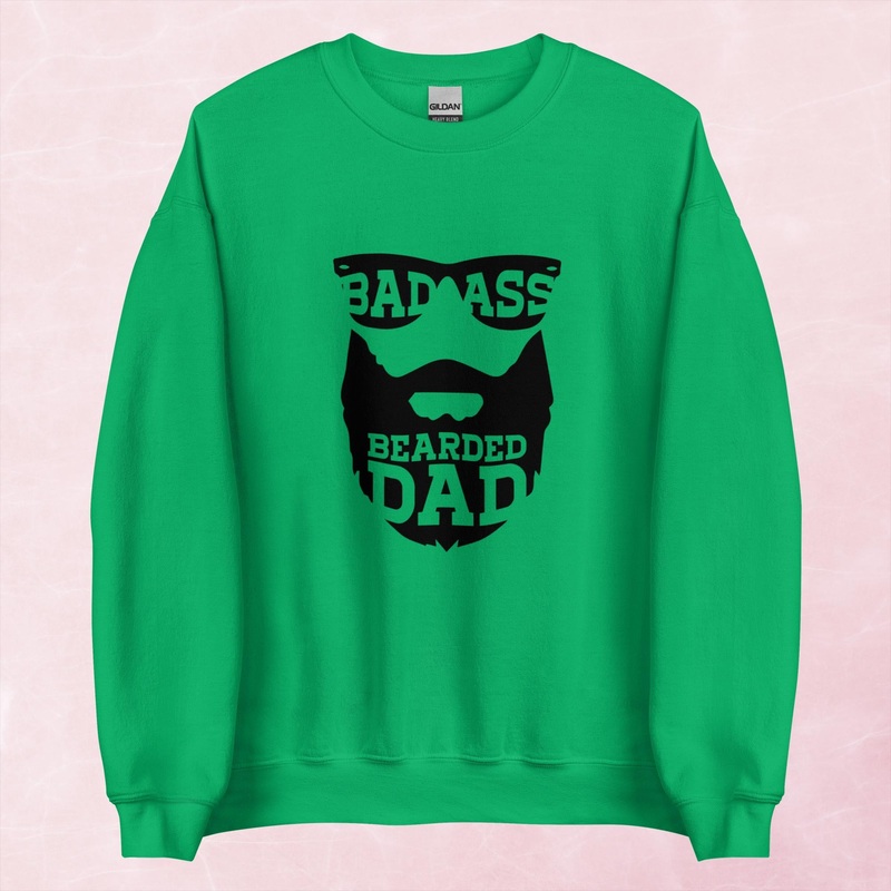 Badass Bearded Dads Graphic Crewneck Sweatshirt