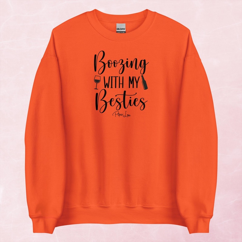 Boozing With My Besties Graphic Crewneck Sweatshirt