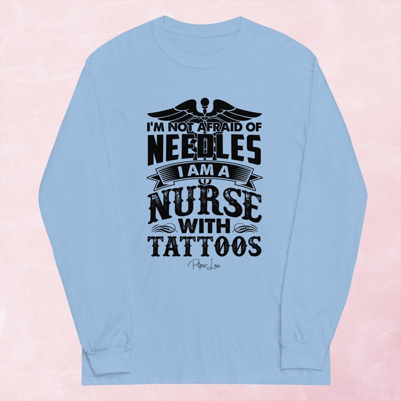 Nurse With Tattoos Graphic Long Sleeve Tee