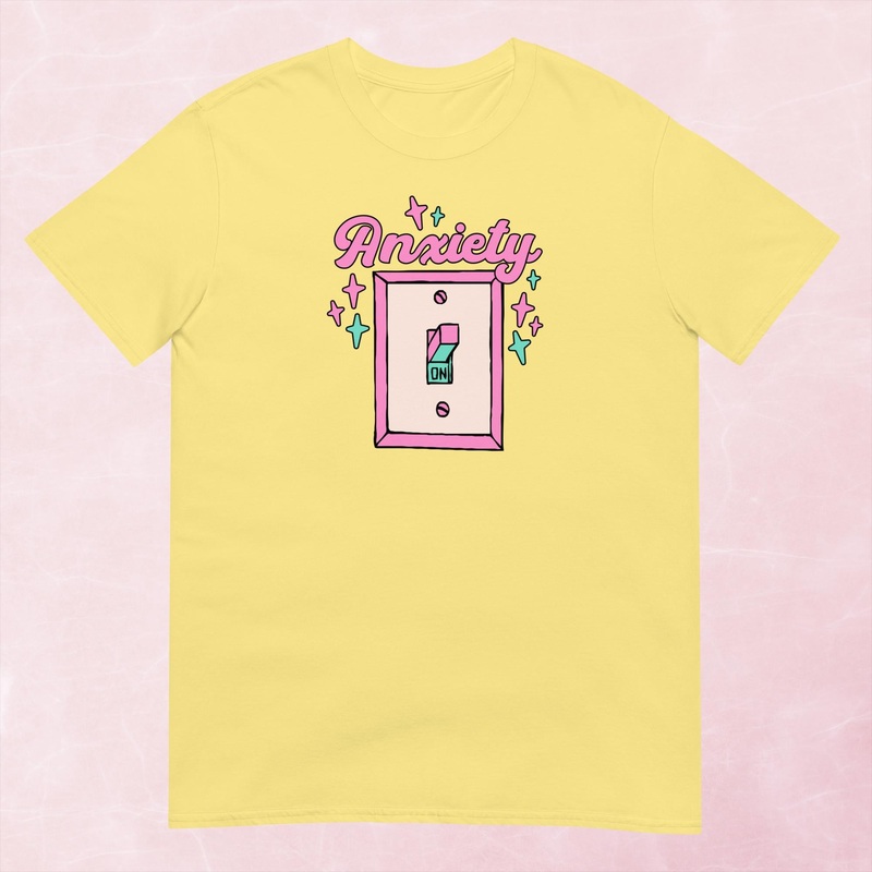 Anxiety ON Graphic Tee|Heather Red|Tropical Blue|Sand|Light Blue|Sport Grey|Cornsilk|White|S|M|L|XL|2XL|3XL