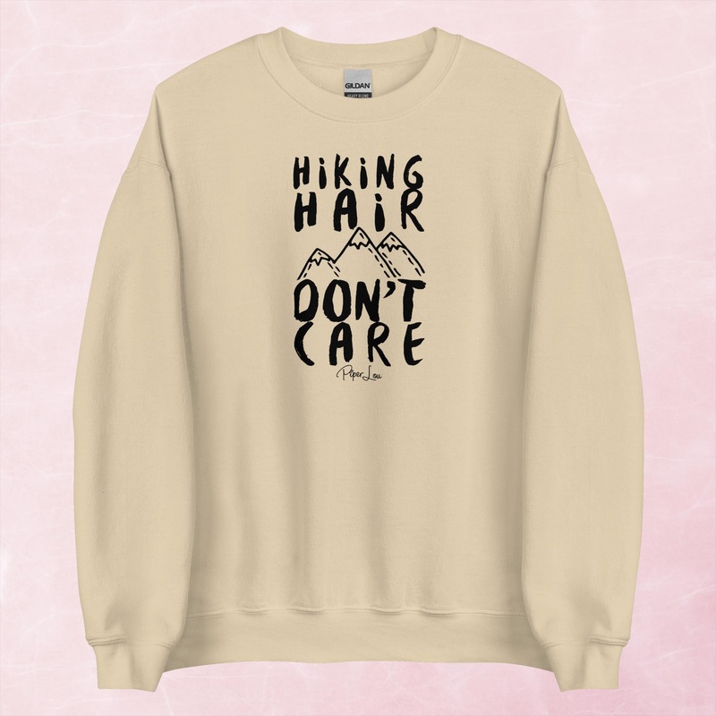 Hiking Hair Don’t Care Graphic Crewneck Sweatshirt