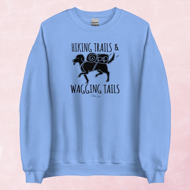 Hiking Trails & Wagging Tails Graphic Crewneck Sweatshirt